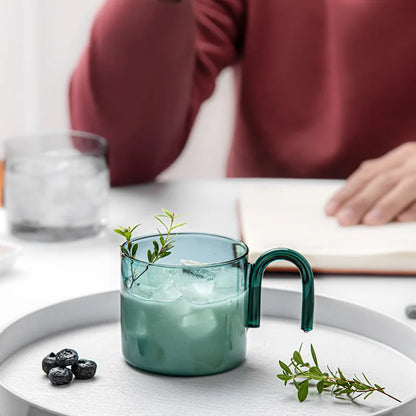 Glass Creative Pouring Mug Heat-resistant Colored Glass Coffee Cup Breakfast Cups Cup for Tea Cute Mugs Free Shipping Glasses