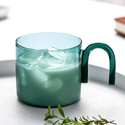 Glass Creative Pouring Mug Heat-resistant Colored Glass Coffee Cup Breakfast Cups Cup for Tea Cute Mugs Free Shipping Glasses