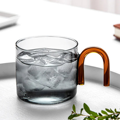 Glass Creative Pouring Mug Heat-resistant Colored Glass Coffee Cup Breakfast Cups Cup for Tea Cute Mugs Free Shipping Glasses