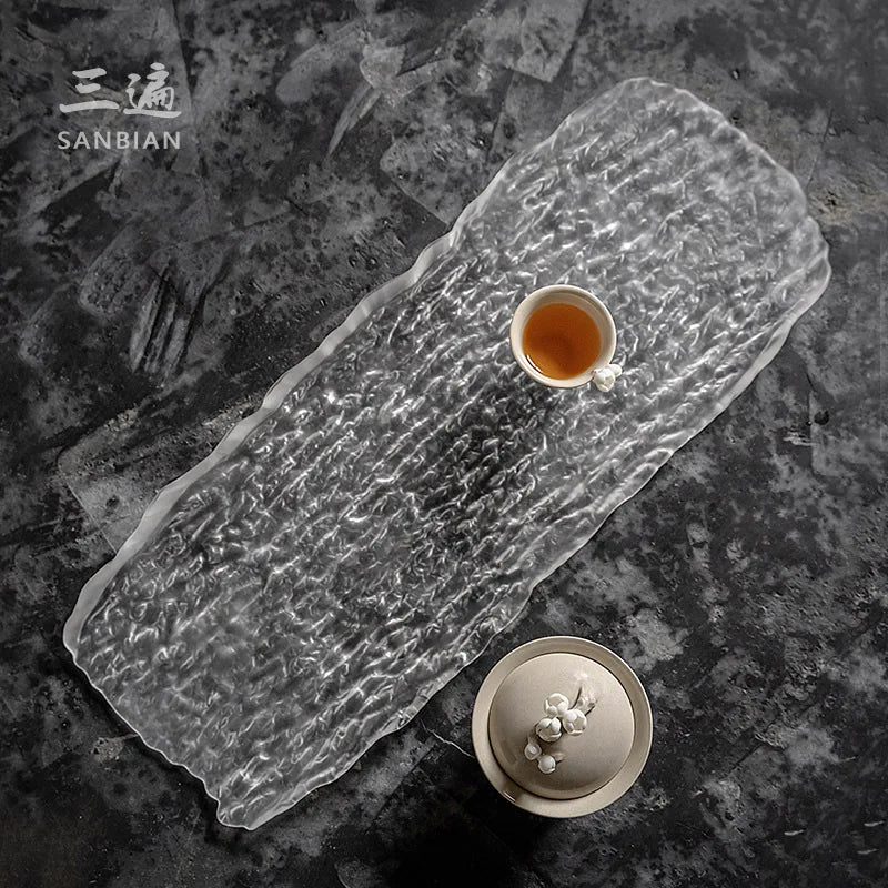 Glass Tea Tray Small Simple Home Small Tea Table Simple Kung Fu Tea Set Japanese Tea Ceremony Glass Tea Table Tray