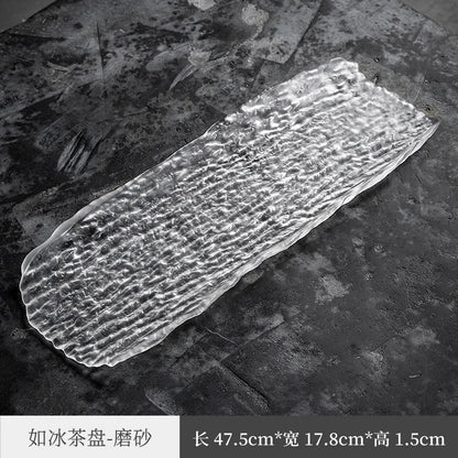 Glass Tea Tray Small Simple Home Small Tea Table Simple Kung Fu Tea Set Japanese Tea Ceremony Glass Tea Table Tray