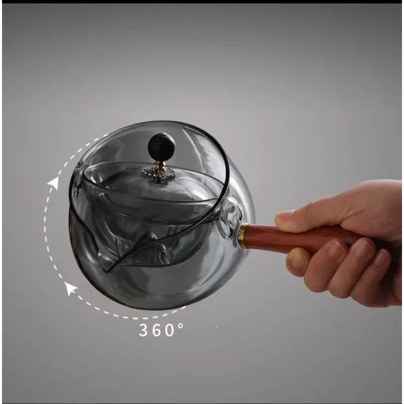 Glass Teapot 8oz/250ml Suitable for Stovetop Blooming Tea Maker Heat Resistant Thickened Kettle High Quality Spout Tea Steeper