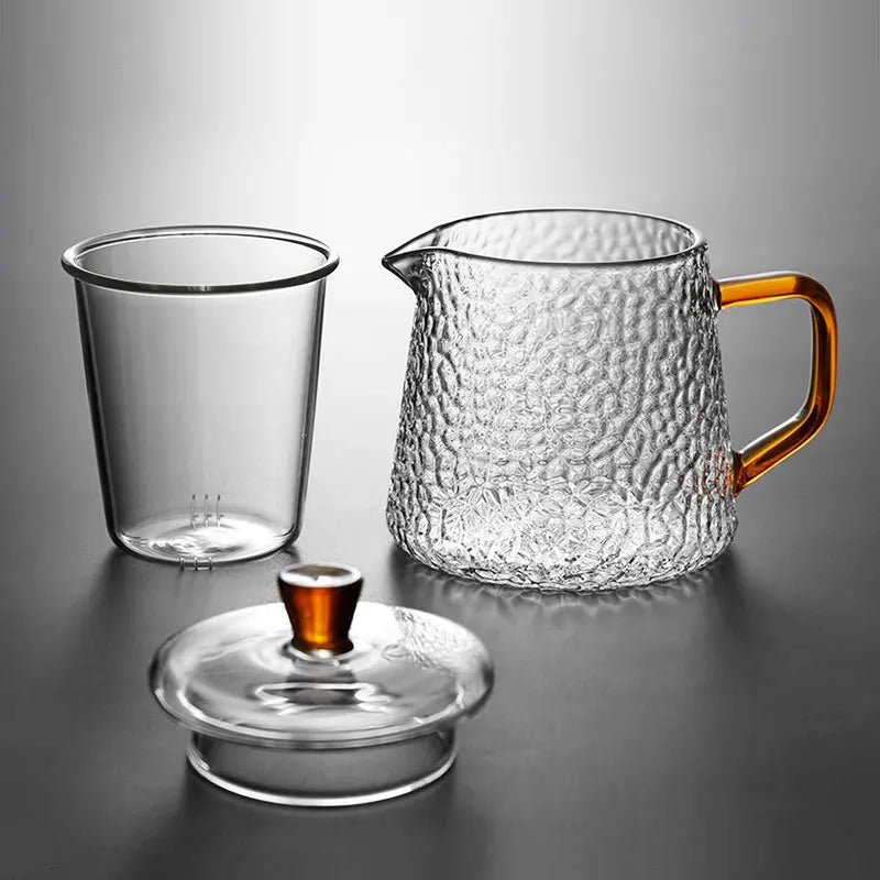 Glass Teapot Set Household Office Heat Resistant High Temperature Explosion Proof Teaware Tea Infuser Tea Set Teacups