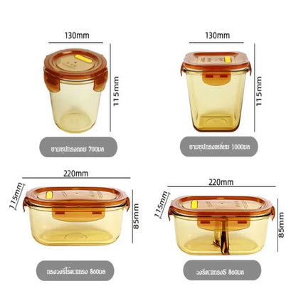 Glass lunch box on the microwave can be heated special soup bowl sealed fresh fruit box with lid lunch box