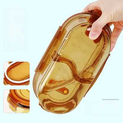 Glass lunch box on the microwave can be heated special soup bowl sealed fresh fruit box with lid lunch box