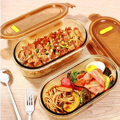 Glass lunch box on the microwave can be heated special soup bowl sealed fresh fruit box with lid lunch box