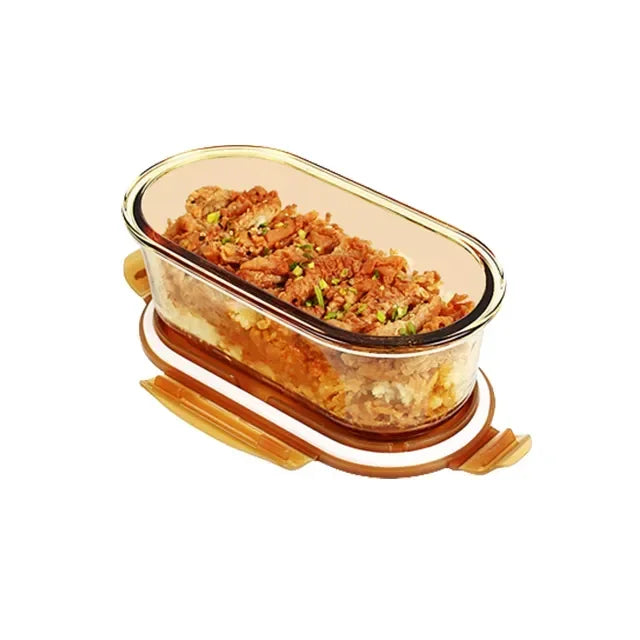 Glass lunch box on the microwave can be heated special soup bowl sealed fresh fruit box with lid lunch box