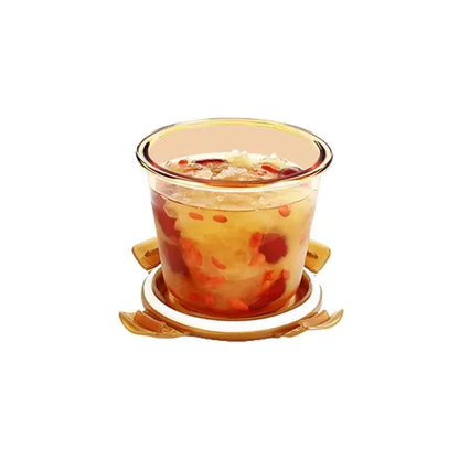 Glass lunch box on the microwave can be heated special soup bowl sealed fresh fruit box with lid lunch box