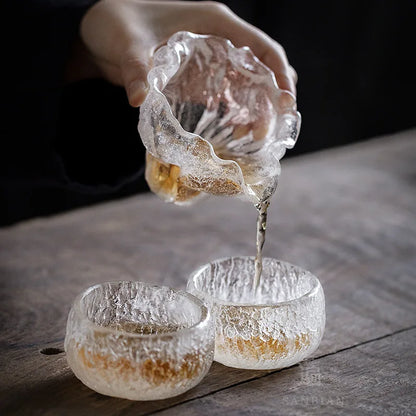 Glaze Pitcher Japan Tea Ceremony Kung Fu Tea Set Hand-Made Frozen Burning Fair Mug Tea Pitcher Single Tea Serving Cup