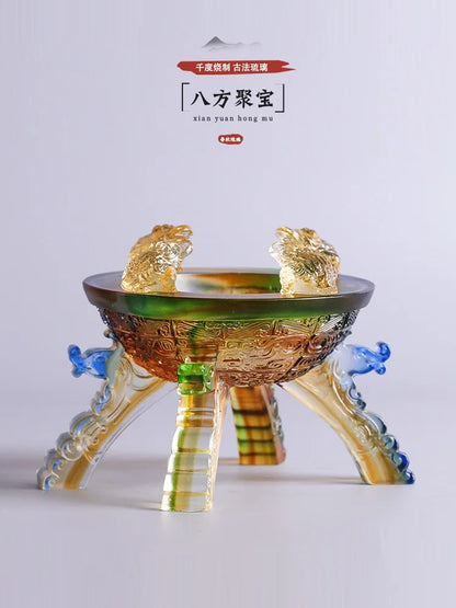 Glazed Golden Toad Treasure Bowl Bafang Jubao Decoration Shop Decoration New Store Opening Gift