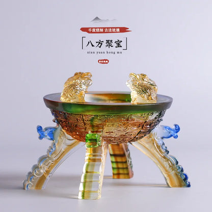 Glazed Golden Toad Treasure Bowl Bafang Jubao Decoration Shop Decoration New Store Opening Gift