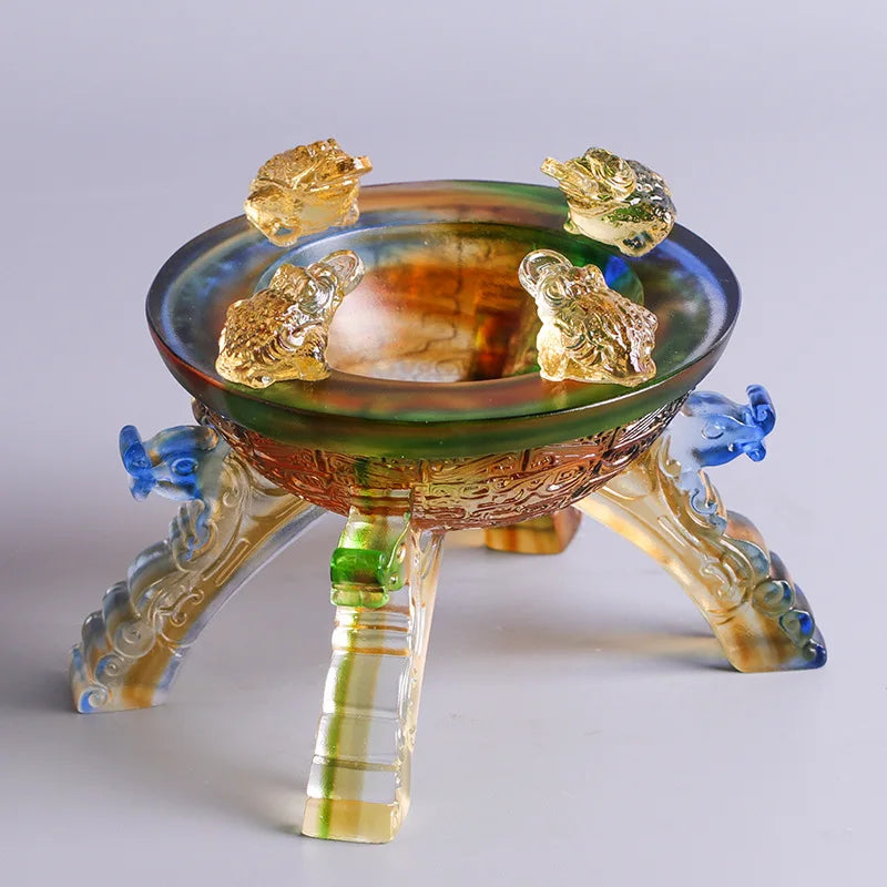 Glazed Golden Toad Treasure Bowl Bafang Jubao Decoration Shop Decoration New Store Opening Gift