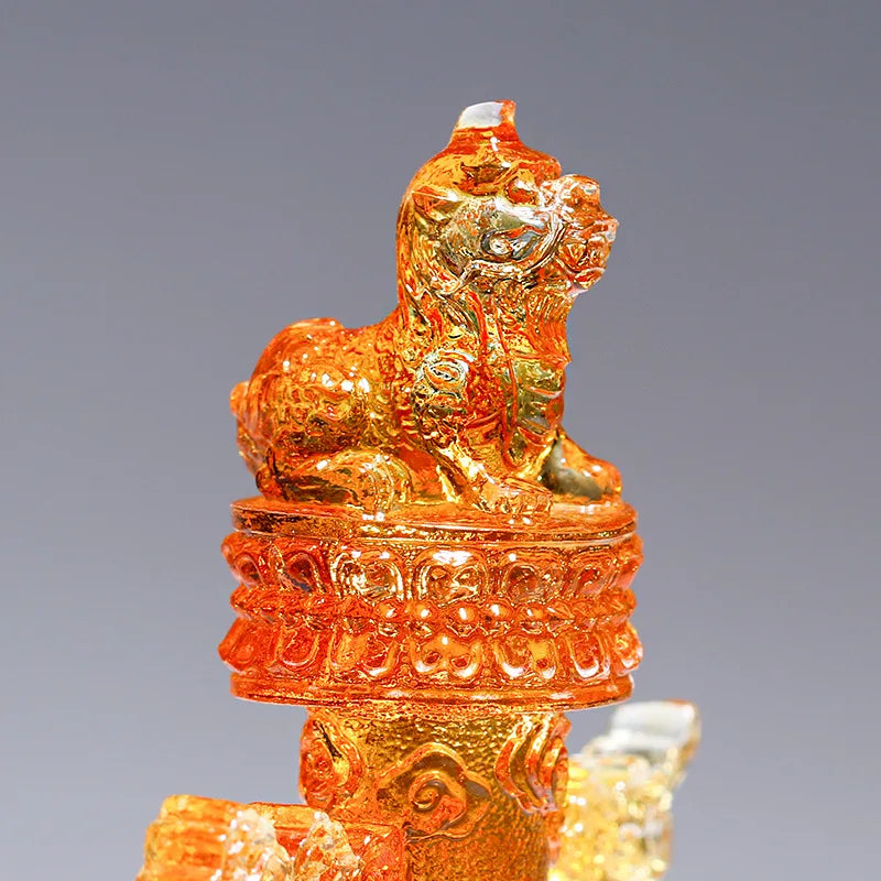Glazed Souvenirs Chinese Style Business Gift Crystal Huabiao Ornamental Column Crafts Ornament Decoration Marble Pillar