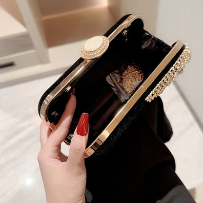 Glitter Clutch Purse Women Evening Handbag Small Phone Wallet Purse Shoulder Bag with Detachable Chain for Prom Wedding