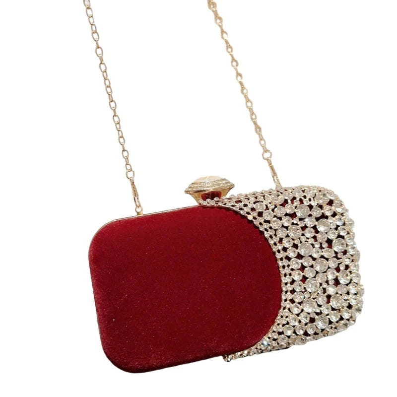 Glitter Clutch Purse Women Evening Handbag Small Phone Wallet Purse Shoulder Bag with Detachable Chain for Prom Wedding