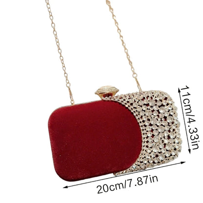 Glitter Clutch Purse Women Evening Handbag Small Phone Wallet Purse Shoulder Bag with Detachable Chain for Prom Wedding
