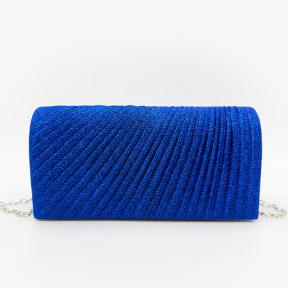 Glitter Envelope Fold Day Clutch for Women Shiny Silver Handbag Fashion Ladies Long Wallet with Chain Evening Bag Party Wedding