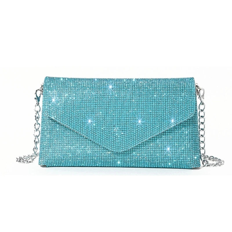 Glitter Evening Bag for Women Wedding Clutch Purse Chain Shoulder Bag Small Party Handbag Crossbody Bag