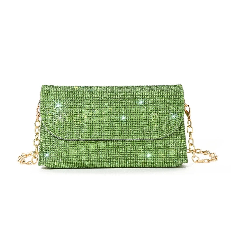 Glitter Evening Bag for Women Wedding Clutch Purse Chain Shoulder Bag Small Party Handbag Crossbody Bag