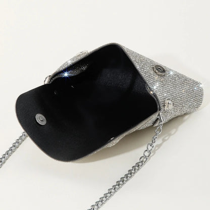 Glitter Evening Bag for Women Wedding Clutch Purse Chain Shoulder Bag Small Party Handbag Crossbody Bag