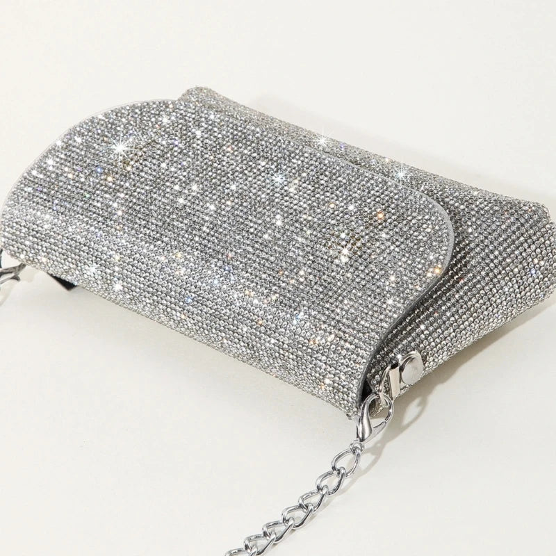 Glitter Evening Bag for Women Wedding Clutch Purse Chain Shoulder Bag Small Party Handbag Crossbody Bag
