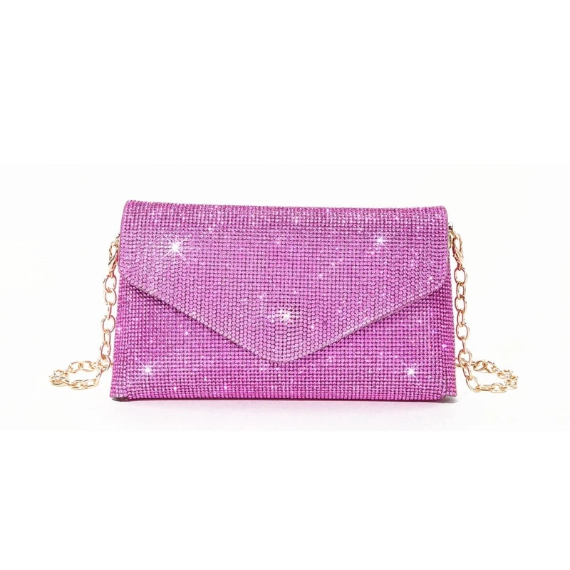 Glitter Evening Bag for Women Wedding Clutch Purse Chain Shoulder Bag Small Party Handbag Crossbody Bag