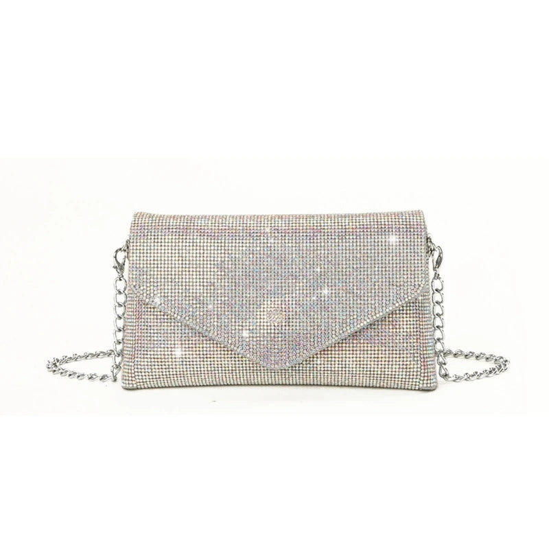 Glitter Evening Bag for Women Wedding Clutch Purse Chain Shoulder Bag Small Party Handbag Crossbody Bag