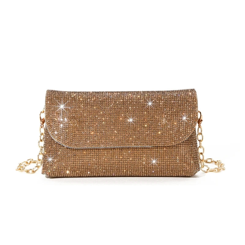 Glitter Evening Bag for Women Wedding Clutch Purse Chain Shoulder Bag Small Party Handbag Crossbody Bag
