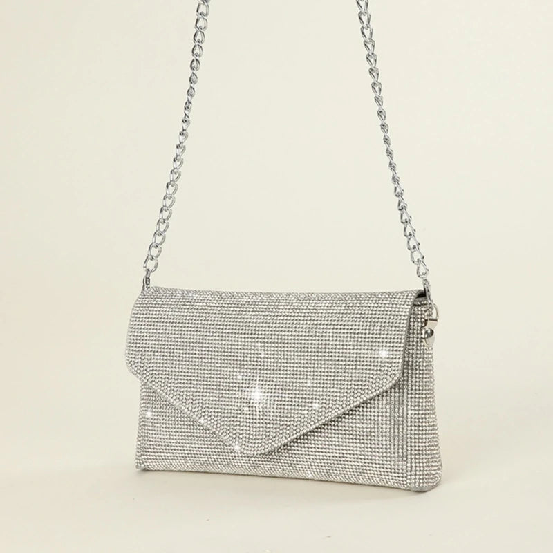 Glitter Evening Bag for Women Wedding Clutch Purse Chain Shoulder Bag Small Party Handbag Crossbody Bag