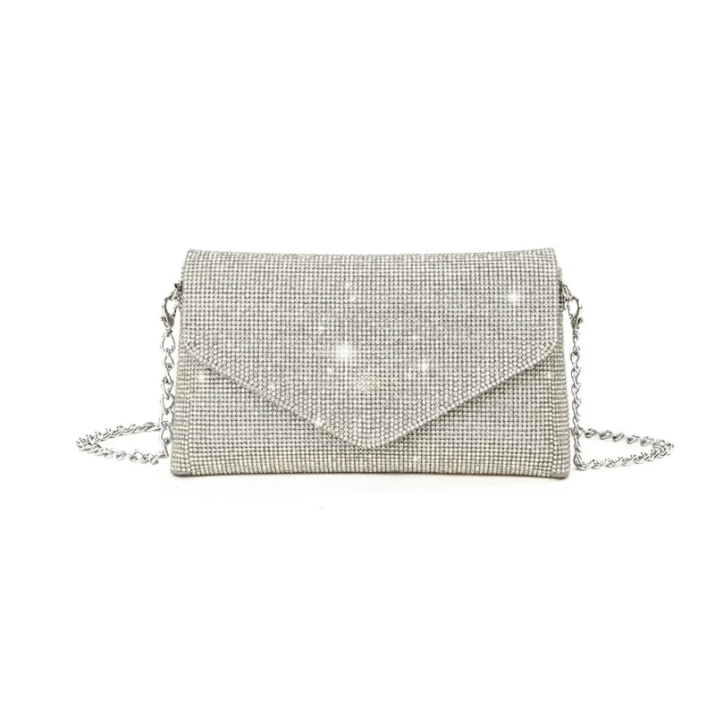 Glitter Evening Bag for Women Wedding Clutch Purse Chain Shoulder Bag Small Party Handbag Crossbody Bag