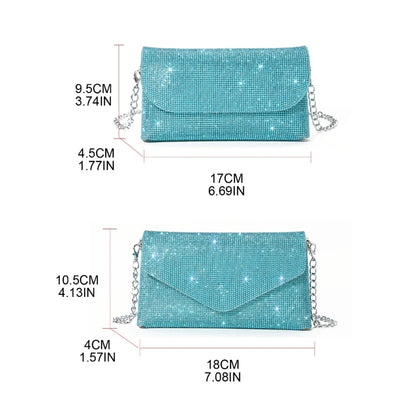 Glitter Evening Bag for Women Wedding Clutch Purse Chain Shoulder Bag Small Party Handbag Crossbody Bag