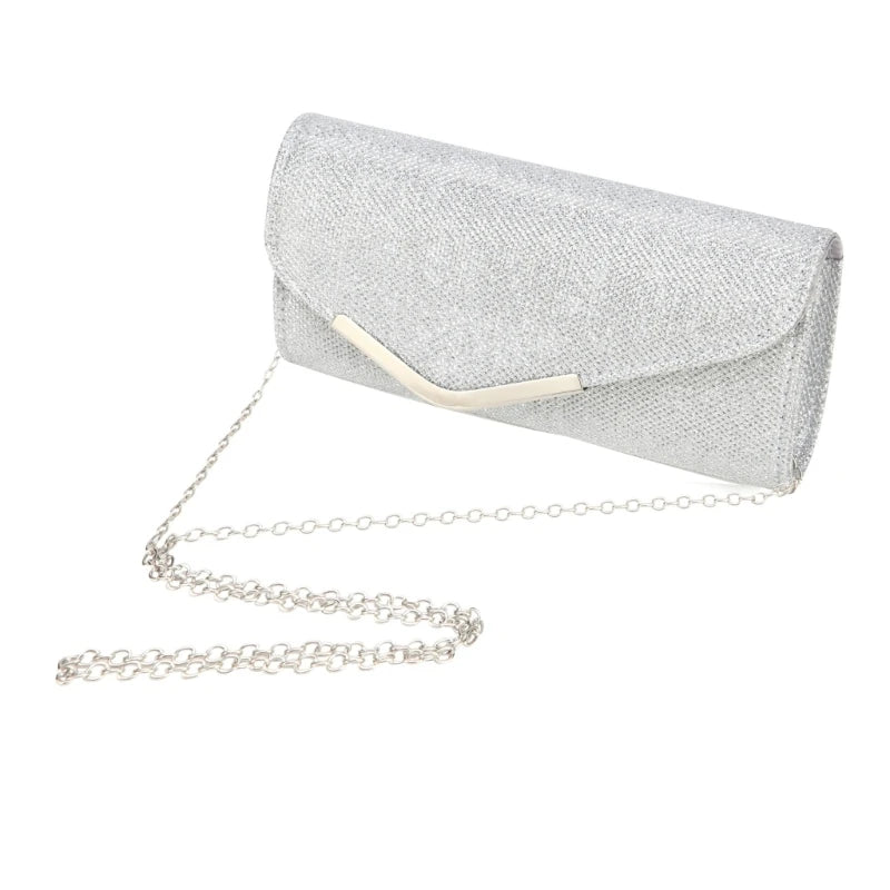 Glitter Small Clutch Bag Women Evening Handbag Small Phone Wallet Purse Shoulder Bag with Detachable Chain for Wedding