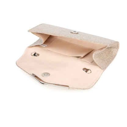 Glitter Small Clutch Bag Women Evening Handbag Small Phone Wallet Purse Shoulder Bag with Detachable Chain for Wedding
