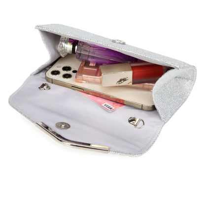 Glitter Small Clutch Bag Women Evening Handbag Small Phone Wallet Purse Shoulder Bag with Detachable Chain for Wedding