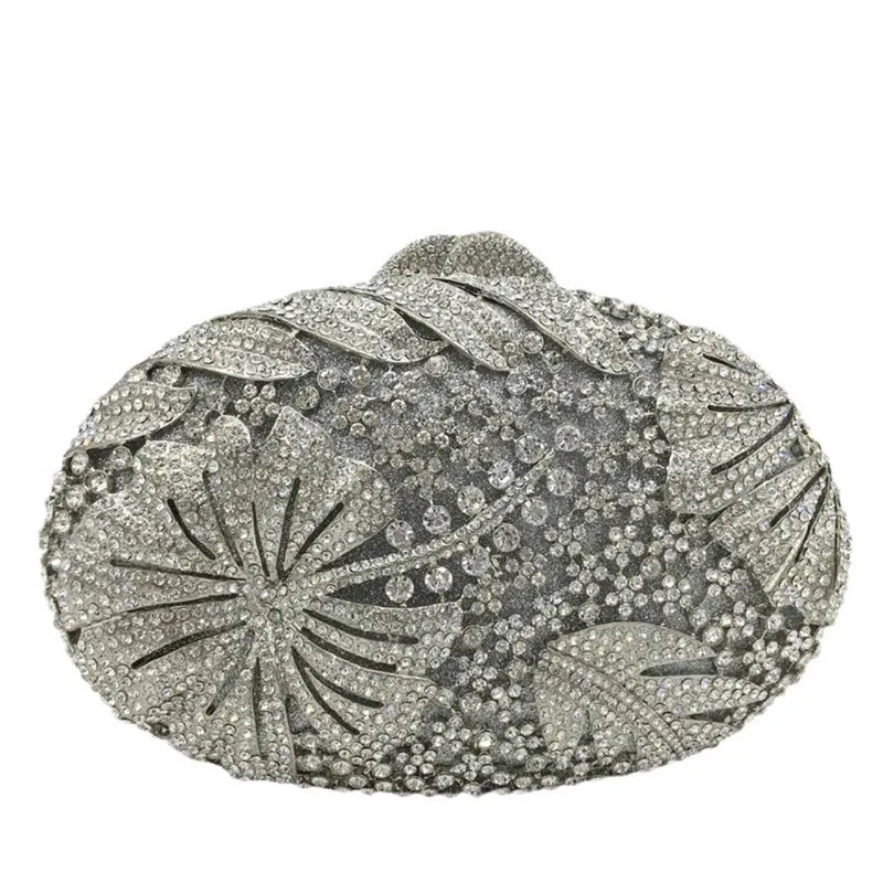 Glittering Crystal Luxury Evening Purse For Women New Designer Party Wedding Boutique Diamond Metallic Clutch Bags High Quality