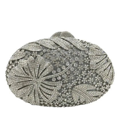 Glittering Crystal Luxury Evening Purse For Women New Designer Party Wedding Boutique Diamond Metallic Clutch Bags High Quality