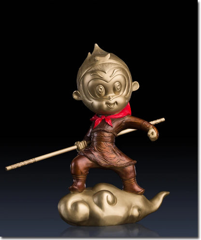 Global Limited Edition TOP art Collection business talisman God of War Sun WuKong 3D brass HOME OFFICE Company ART WORK