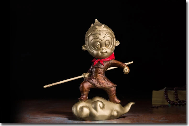 Global Limited Edition TOP art Collection business talisman God of War Sun WuKong 3D brass HOME OFFICE Company ART WORK
