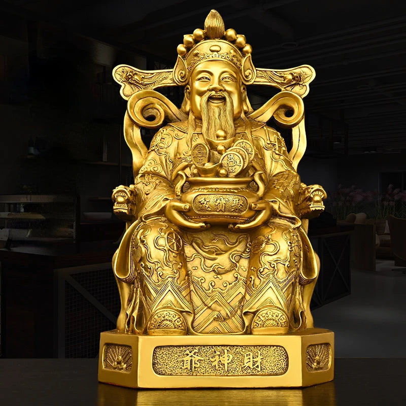 God of Wealth Decoration All Copper God of Wealth Decoration Home Study Office Desktop Decoration Bronze Statue