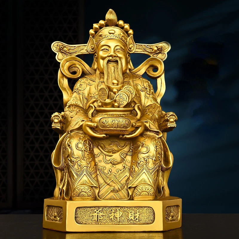 God of Wealth Decoration All Copper God of Wealth Decoration Home Study Office Desktop Decoration Bronze Statue