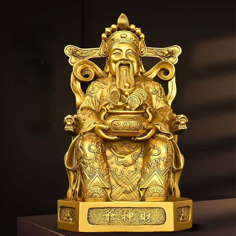 God of Wealth Decoration All Copper God of Wealth Decoration Home Study Office Desktop Decoration Bronze Statue