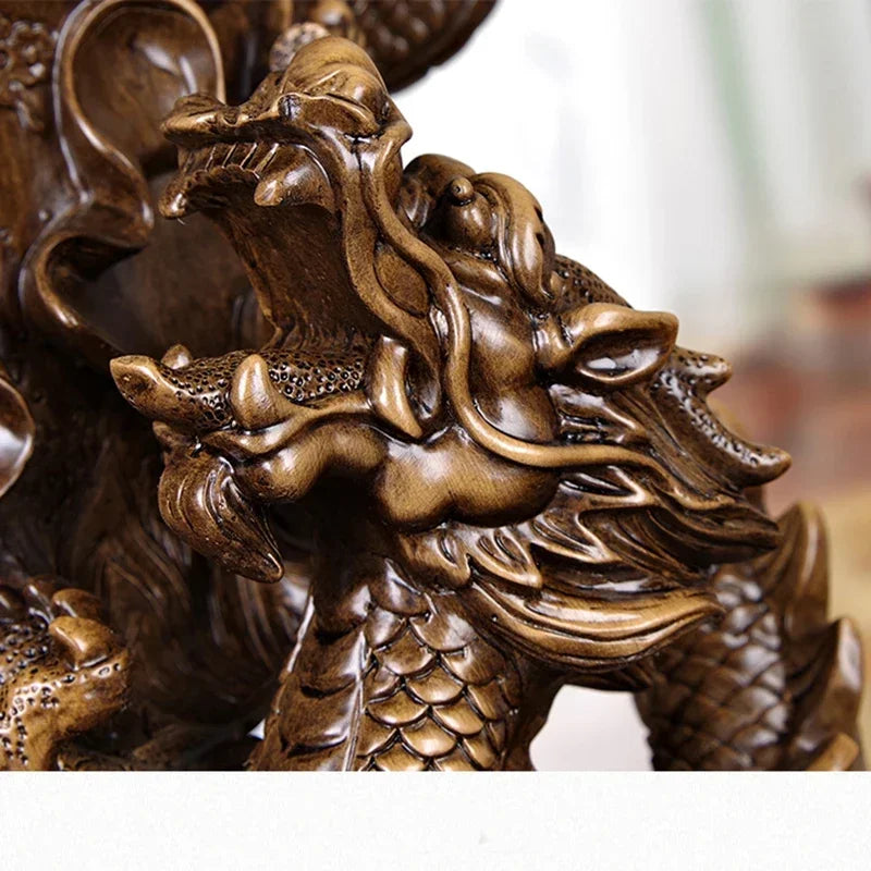 God of Wealth Guan Gong Riding a Dragon Statue  Modern resin artwork  God of War Guan Yu Home decoration lucky big statue