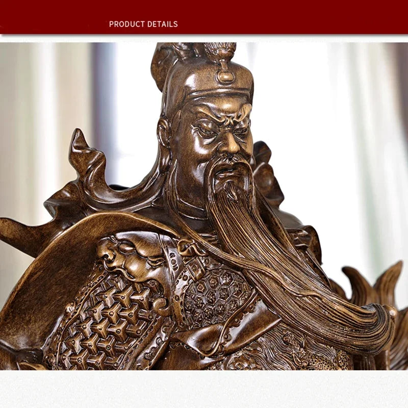 God of Wealth Guan Gong Riding a Dragon Statue  Modern resin artwork  God of War Guan Yu Home decoration lucky big statue