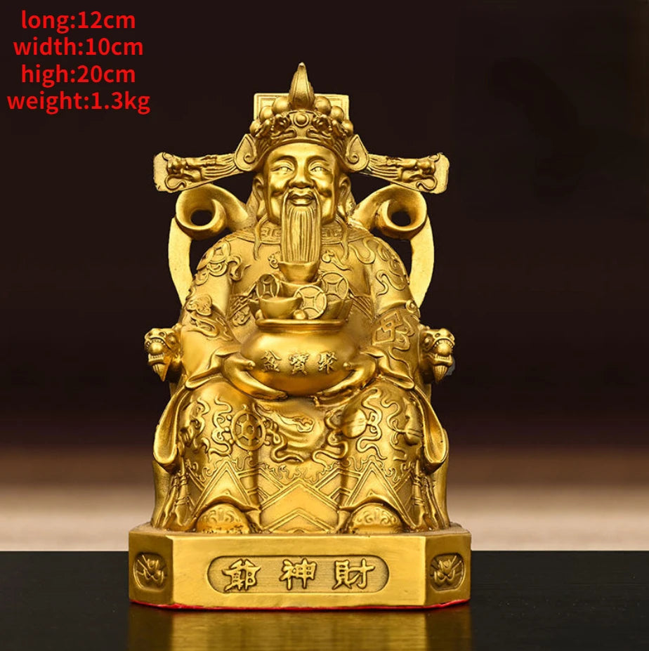 God of Wealth Ornaments All Copper Home Office Desktop Decor Pot of Treasures Home Store Housewarming Gifts