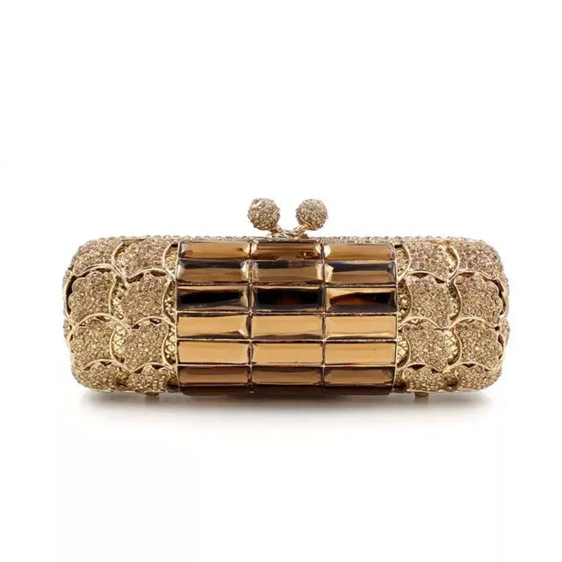 Gold Diamond Wedding Dress Bags Bridal Crystal Handbags Purses Metal Women Rhinestones Clutch Purse Designer Evening Bags