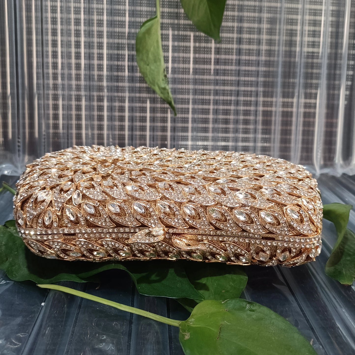 Gold Flower Crystal Diamond Birthday Party Gift Evening Bag Gala Banquet Dinner Floral Ladies Handbag Woman Wedding Bridal Purse