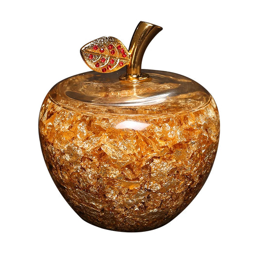 Gold Foil Apple Creative New Year Gift  Home Furnishing Decoration  Feng Shui Apple's statue home decor Christmas present