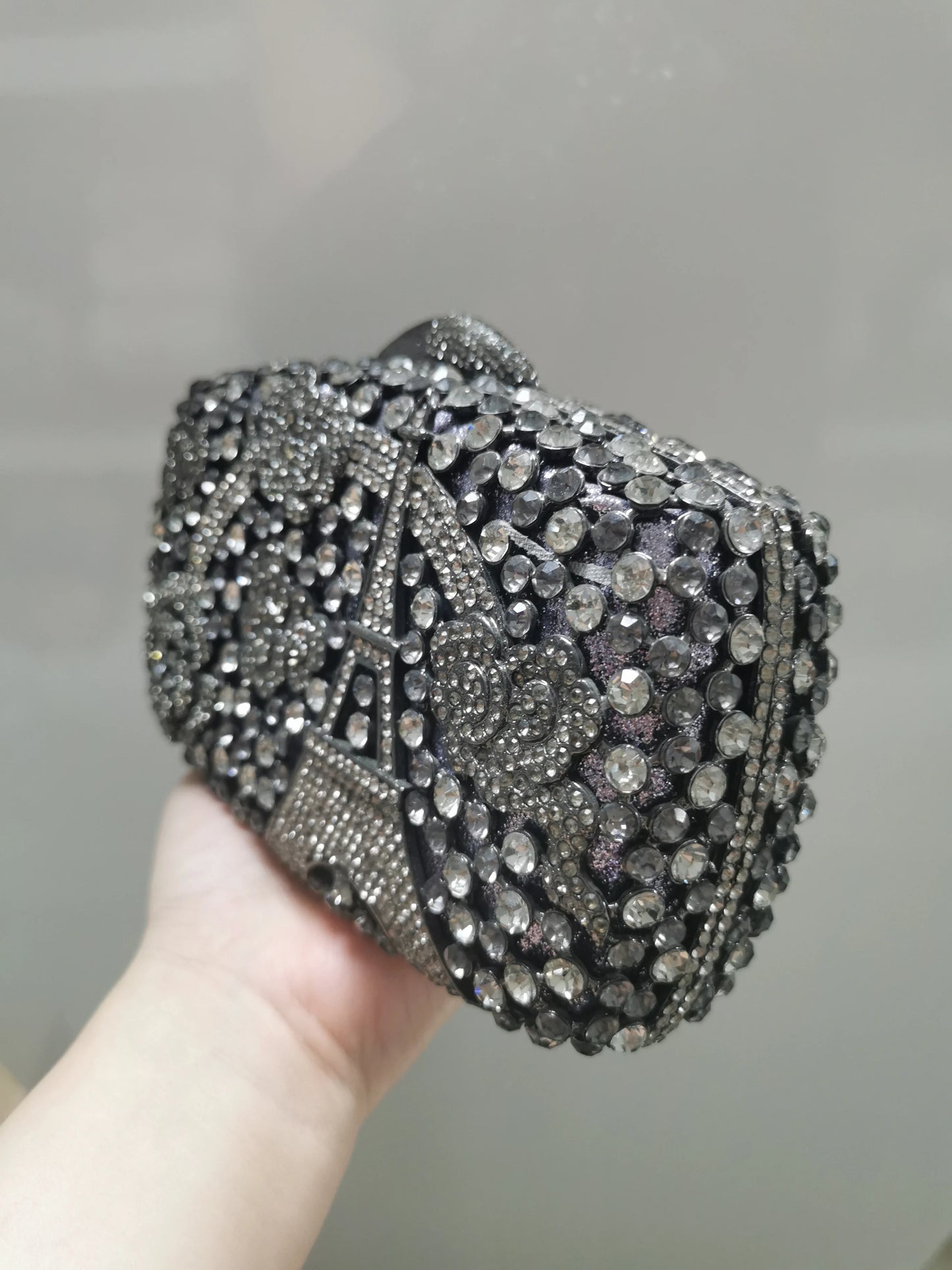 Gold Grey Diamond Woman's Gift Dinner Prom Evening Bag Female Crystal Cocktail Party Clutches Purses Lady Wedding Bridal Handbag