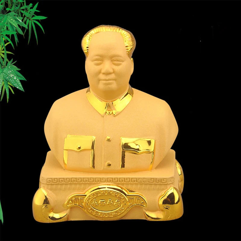 Gold  Mao  Figure Statue Resin Sculpture- The great chairman of China decorative figurine Home, car ornaments Souvenir