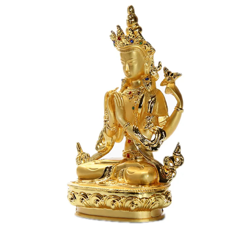 Gold Plated Manjusri Bodhisattva Buddha Buddha Wisdom Bodhisattva High 15 Cm Special
